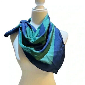 Vintage Blue Green Color Block Michelangelo Roma Scarf